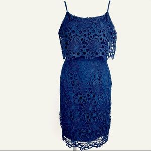 Nanette Lepore Bella Donna Navy Lace Dress